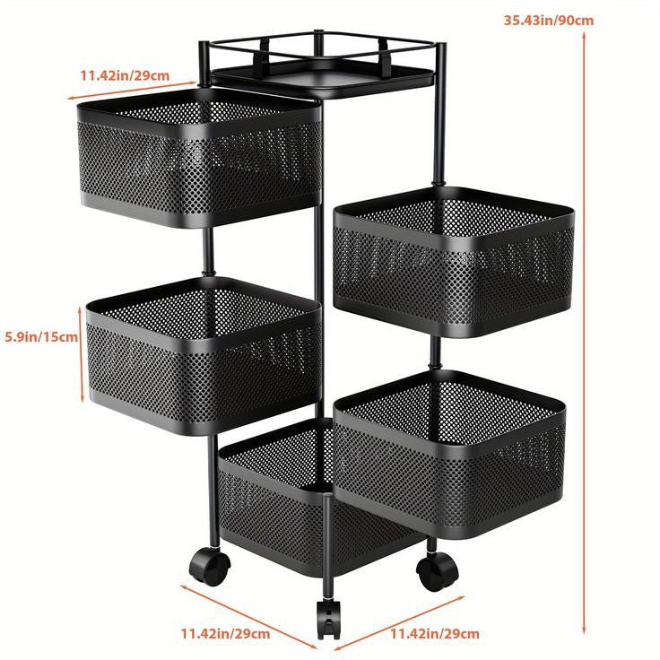 Ouabahas™ - SpinStore : L'Étagère de Rangement Rotative et Polyvalente