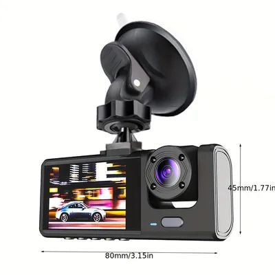 Ouabahas™ - SecureSight 360 : DashCam Haute Définition à 3 Canaux