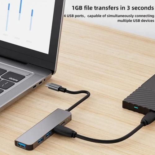 Ouabahas™ - Hub USB-C 4 en 1 : Boostez Votre Connectivité en Un Instant !