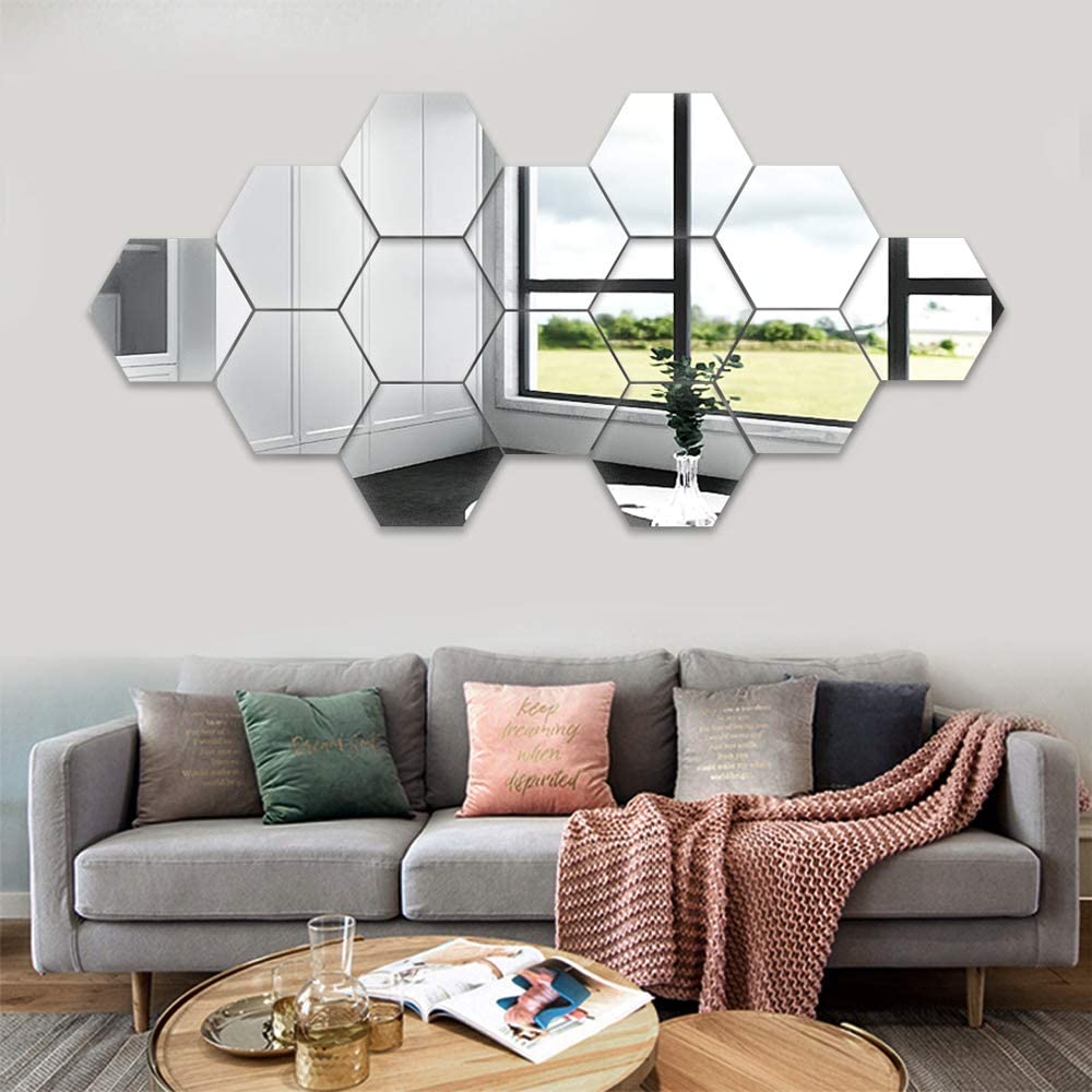 Ouabahas™ - ÉclatHex : des miroirs muraux hexagonaux pour une déco lumineuse et élégante !