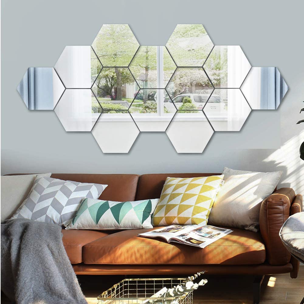 Ouabahas™ - ÉclatHex : des miroirs muraux hexagonaux pour une déco lumineuse et élégante !