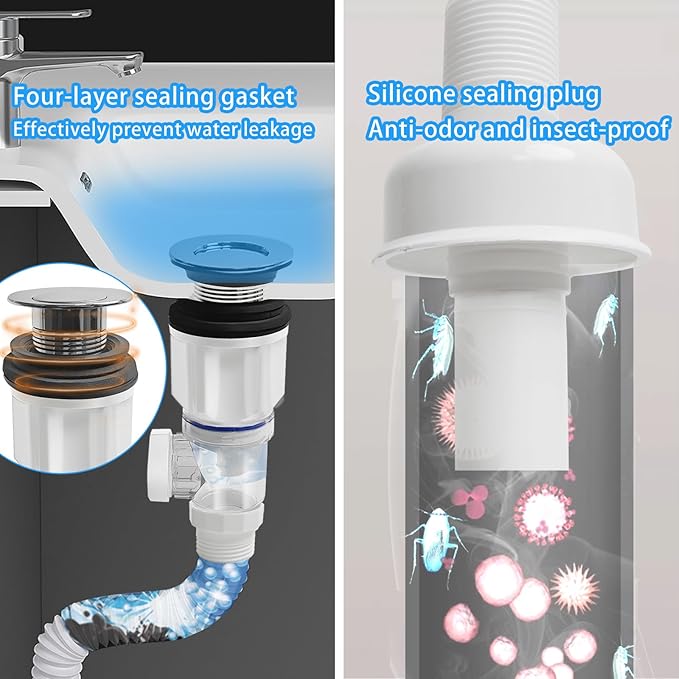 Ouabahas™ - 🚰 AquaFlex Pro : Le Kit d’Évacuation Universel et Intelligent pour Lavabo