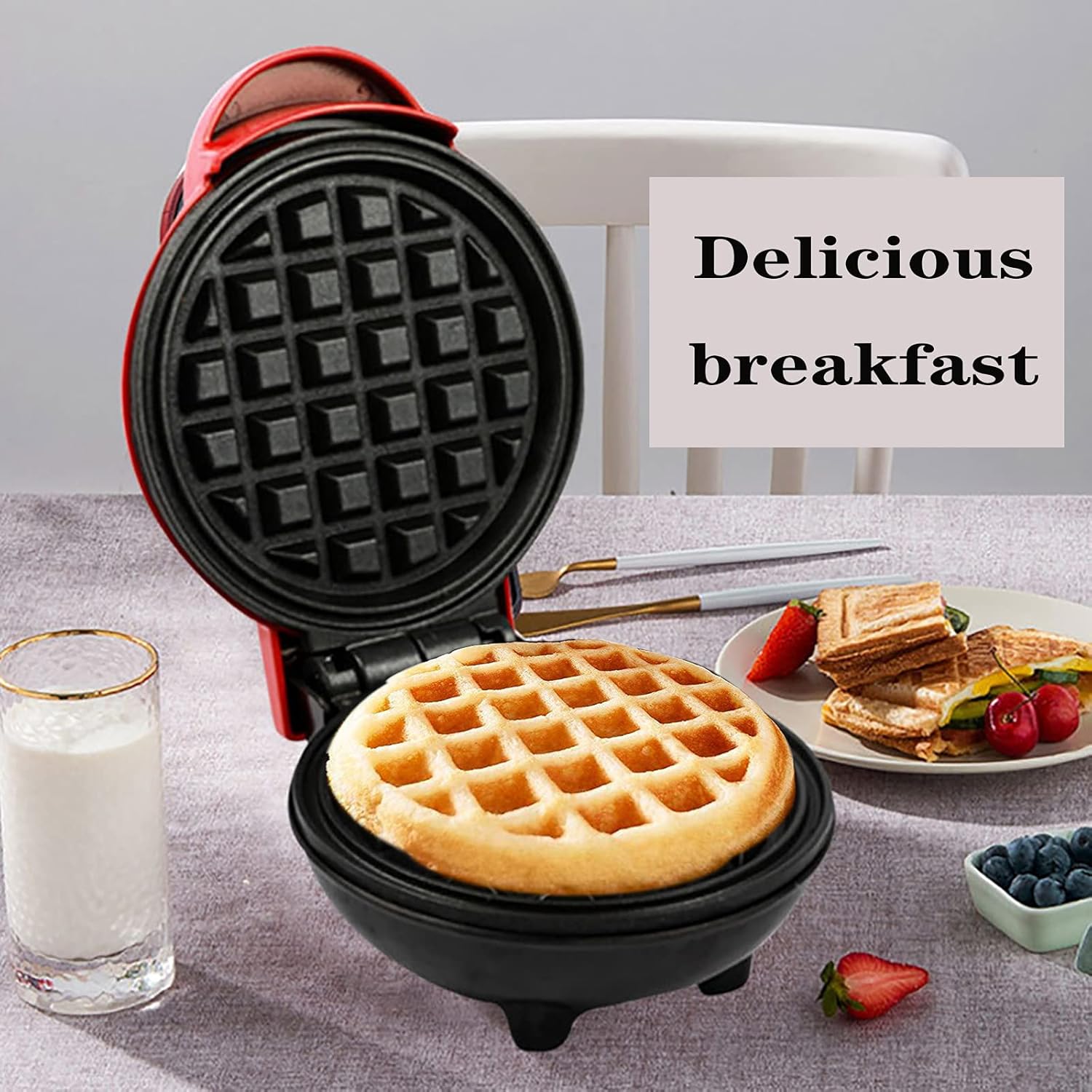 OUABAHAS™ - Gaufres Express : Le Mini Gaufrier Qui Régale Toute la Famille !