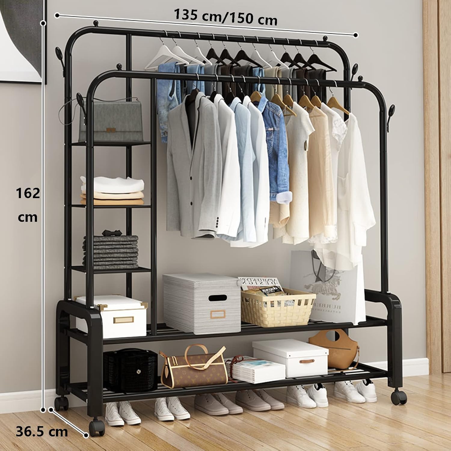 OUABAHAS™ - Élégancia Rack : Le Porte-Style Multifonction pour un Dressing Chic et Organisé