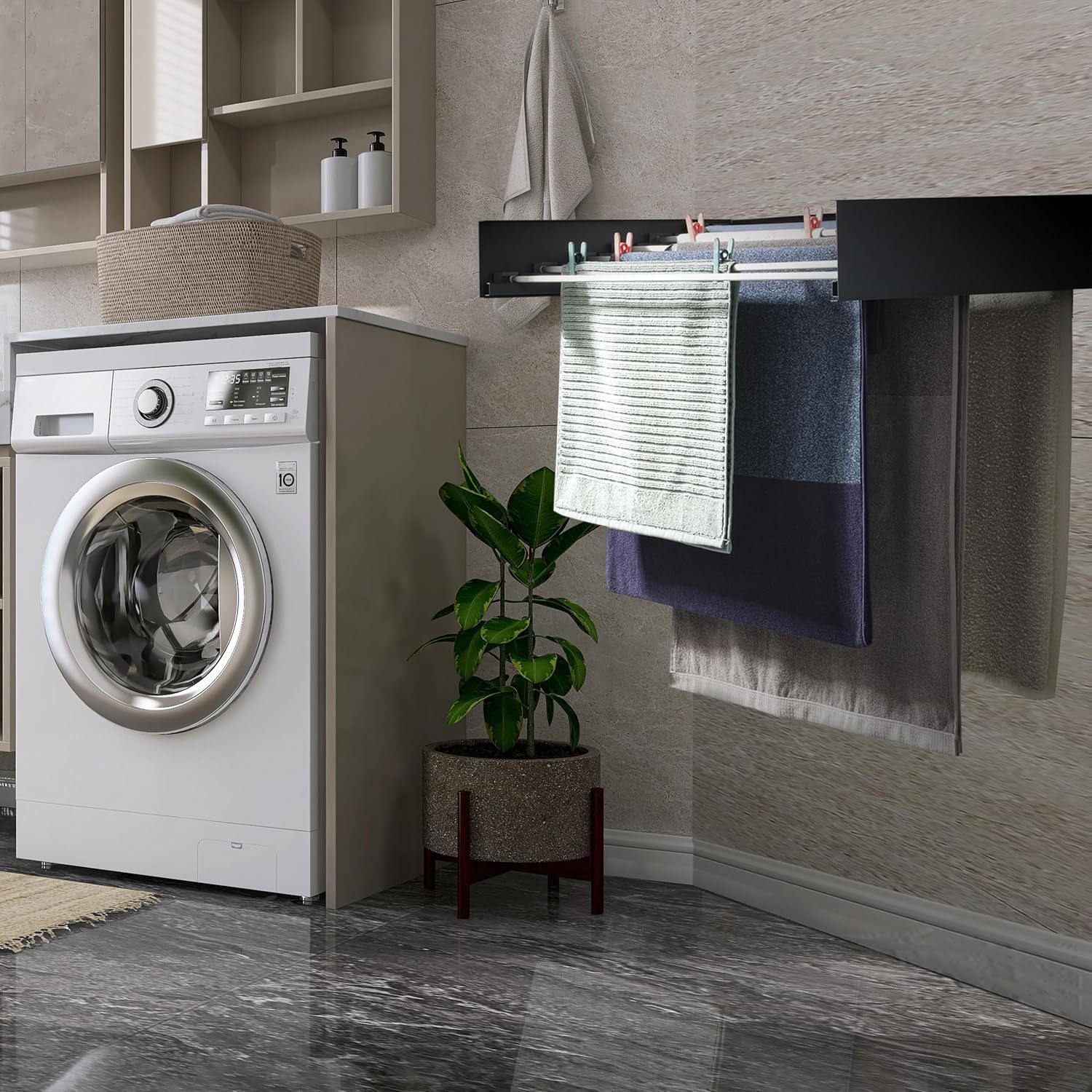 OUABAHAS™ - 🌬️ AirFlex Pro – Le Séchoir Mural Rétractable Ultra-Résistant