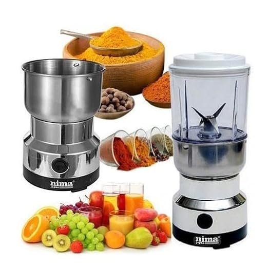 AromaGrind™ – Moulin & Mixeur 2-en-1 pour Café, Épices et Jus Frais ☕🍹