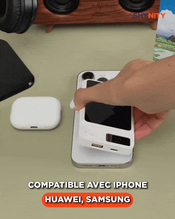 OUABAHAS™ - ChargeMax : Batterie Externe Magnétique Ultra-Puissante