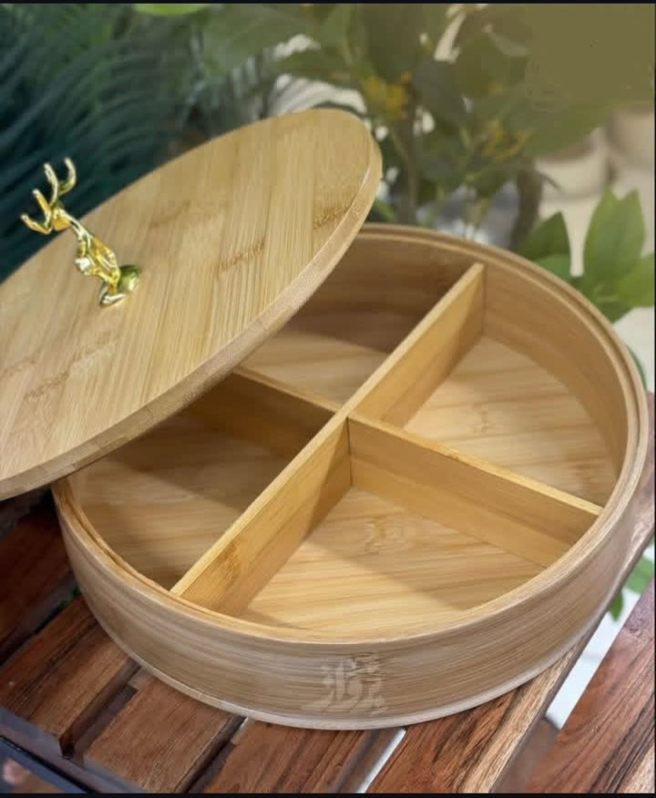 Oubahas™ - Renne Gourmet : Boîte de Service Élégante en Bambou