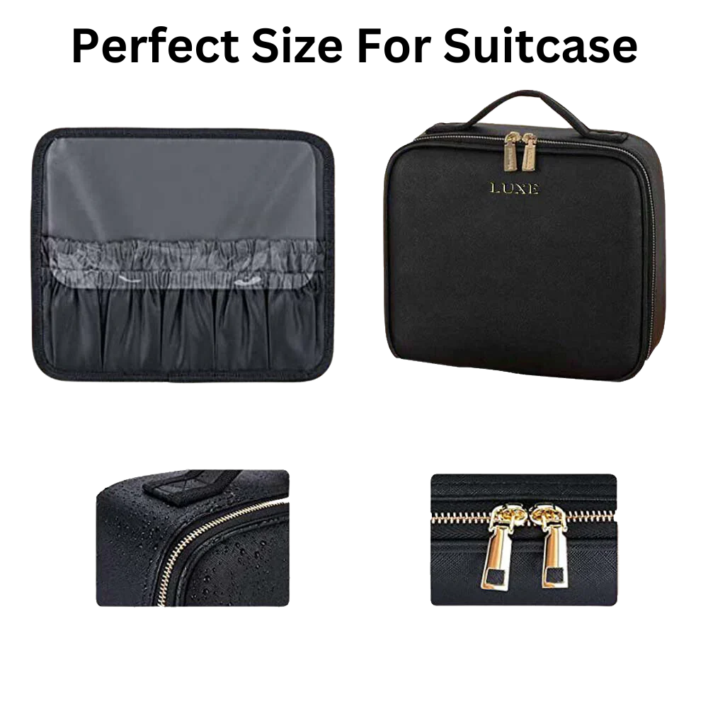 Ouabahas™ - Luxe Nomade : Le Sac de Maquillage avec Miroir LED pour une Beauté Parfaite Partout !
