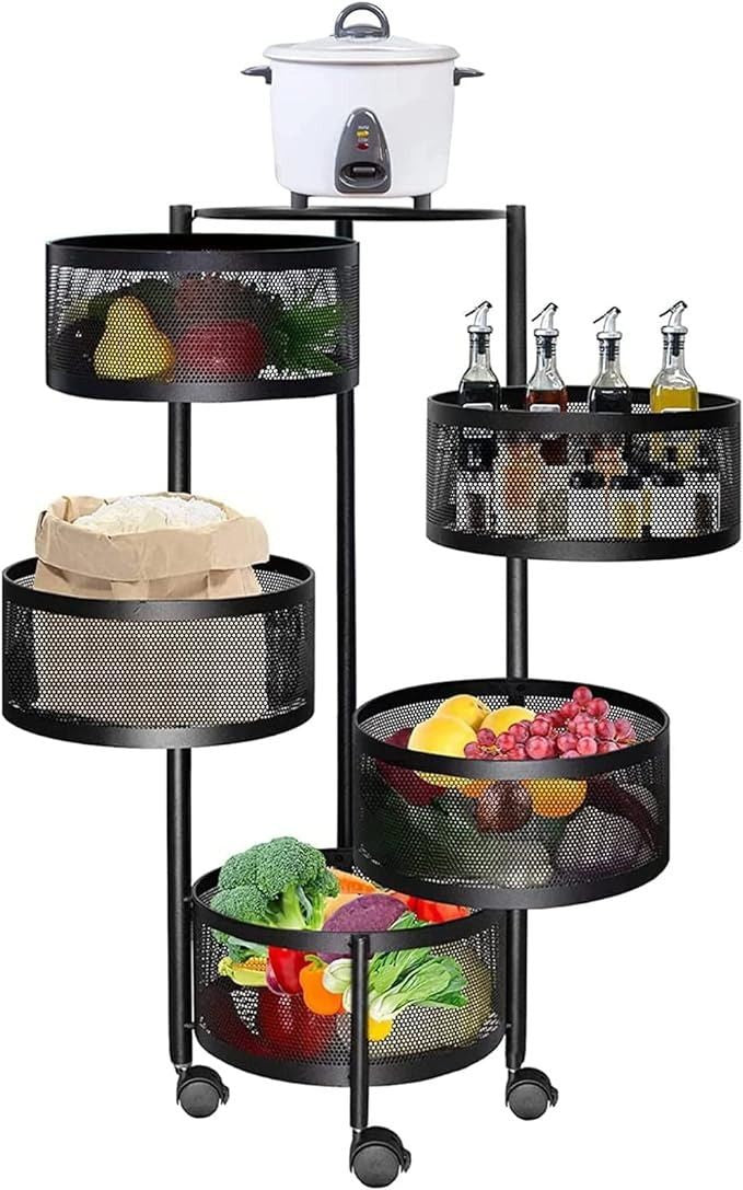 Ouabahas™ - SpinStore : L'Étagère de Rangement Rotative et Polyvalente