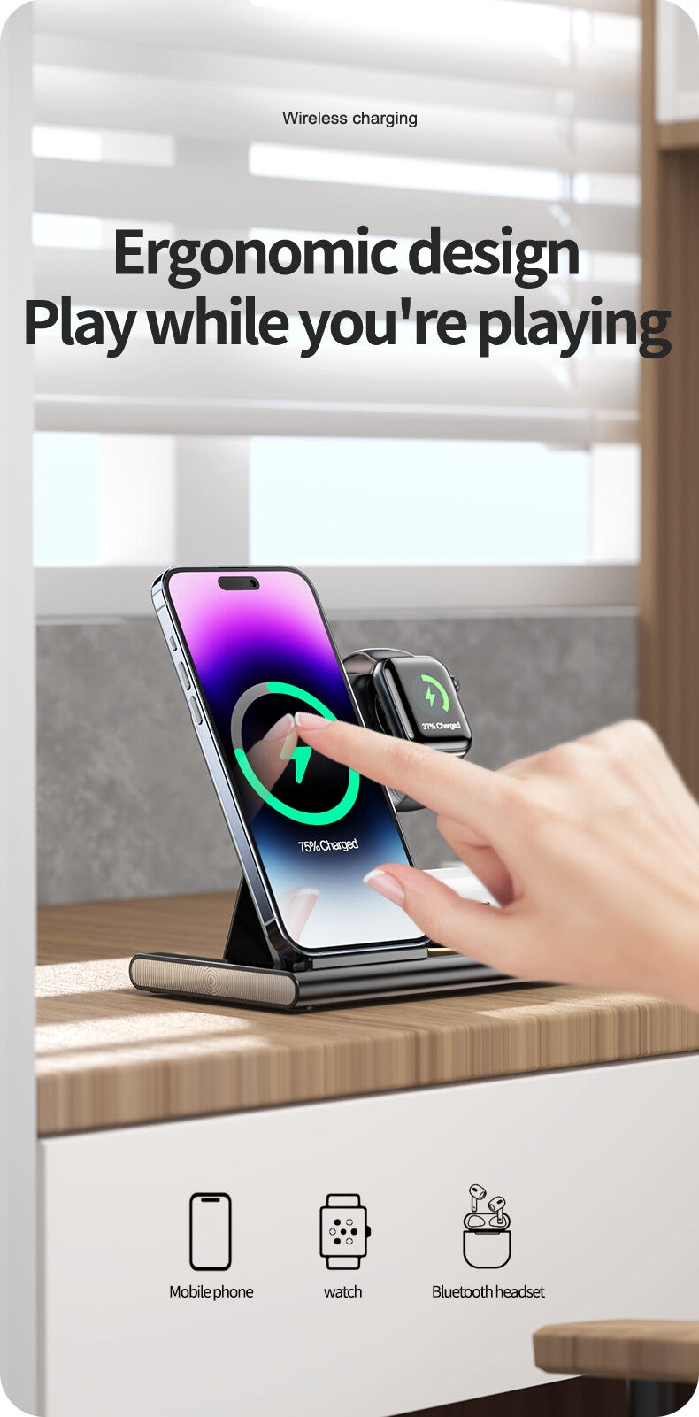 ouabahas™ - ChargeEase 4 en 1 : La station de charge sans fil qui simplifie votre quotidien