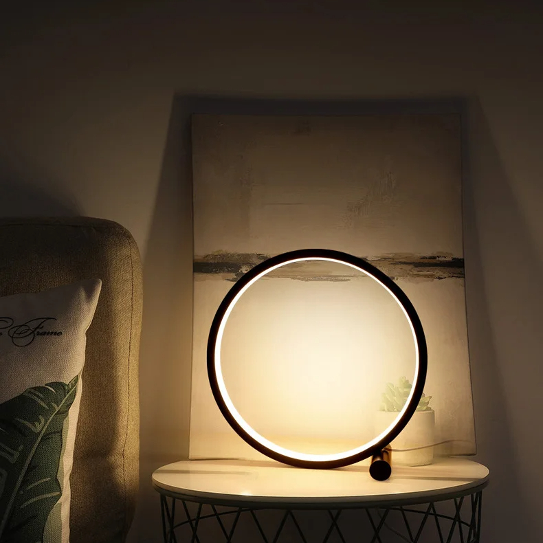 Ouabahas™ - GlowSphere : Lampe de chevet LED circulaire aluminium