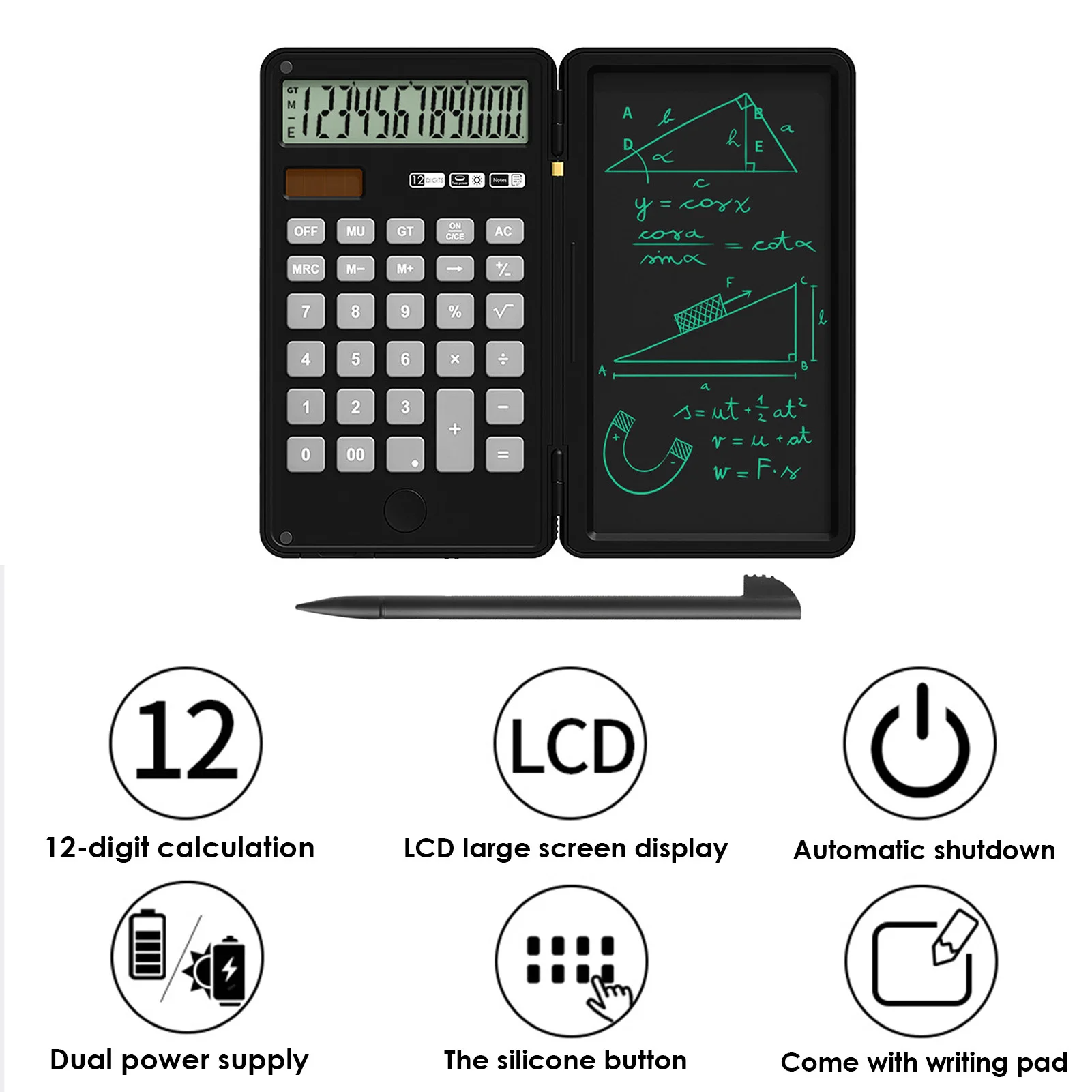 Ouabahas™ - CalcPad Pro : La Calculatrice Scientifique avec Écran LCD Écriture