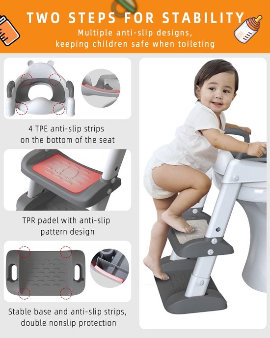 OUABAHAS™ - PotyStep : Le Siège WC Évolutif pour Petits Héros