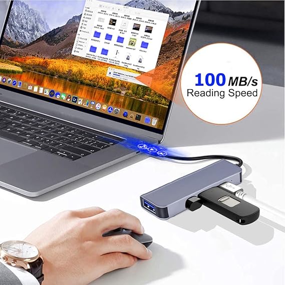 Ouabahas™ - Hub USB-C 4 en 1 : Boostez Votre Connectivité en Un Instant !