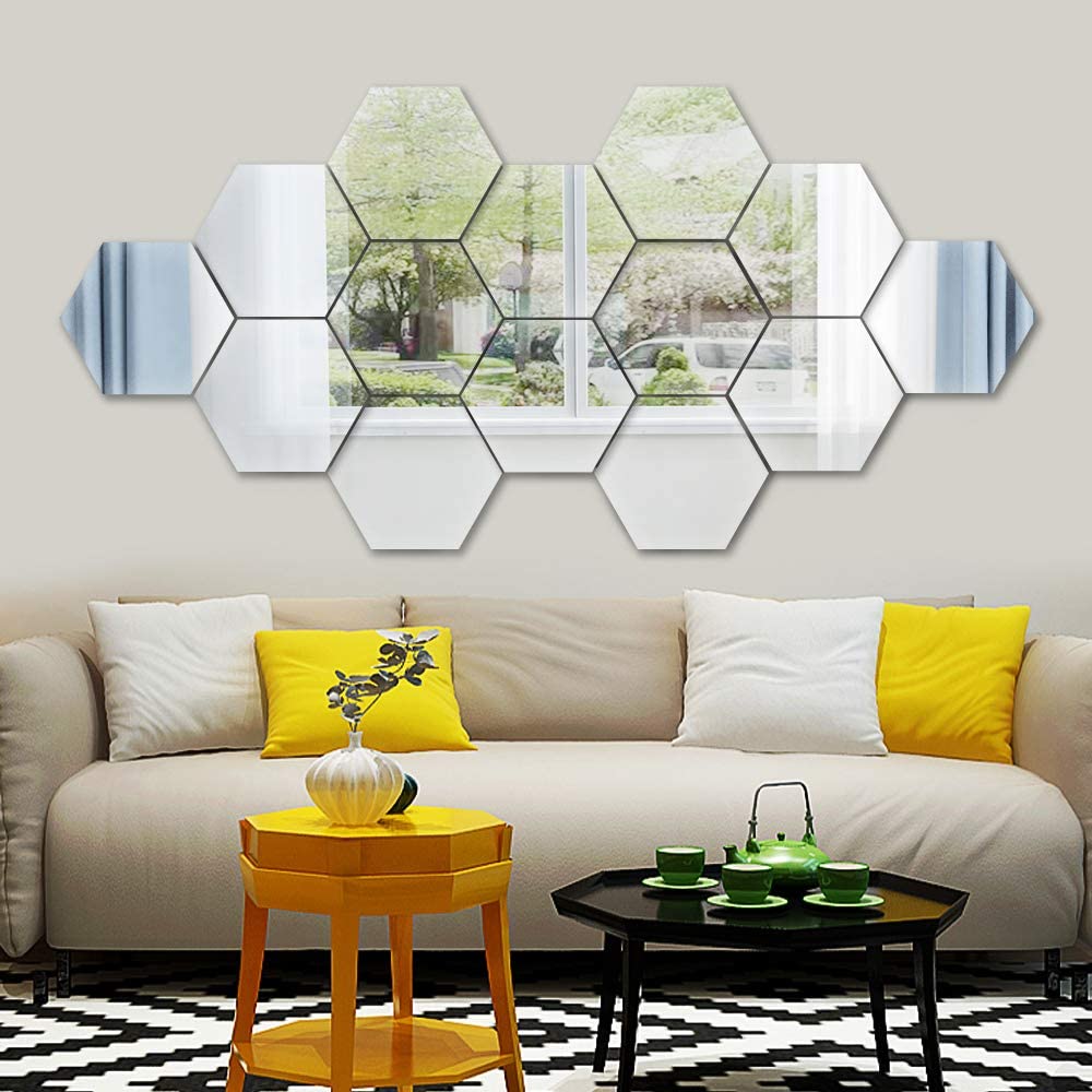 Ouabahas™ - ÉclatHex : des miroirs muraux hexagonaux pour une déco lumineuse et élégante !