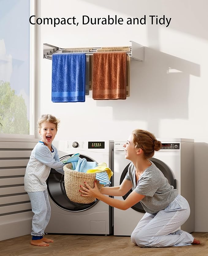 OUABAHAS™ - 🌬️ AirFlex Pro – Le Séchoir Mural Rétractable Ultra-Résistant