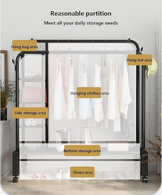 OUABAHAS™ - Élégancia Rack : Le Porte-Style Multifonction pour un Dressing Chic et Organisé
