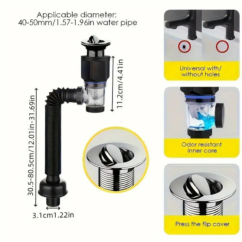 Ouabahas™ - 🚰 AquaFlex Pro : Le Kit d’Évacuation Universel et Intelligent pour Lavabo
