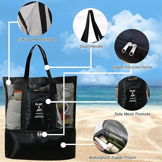 OUABAHAS™ - AquaChic :  Le Sac de Plage Qui Allie Élégance et Fonctionnalité