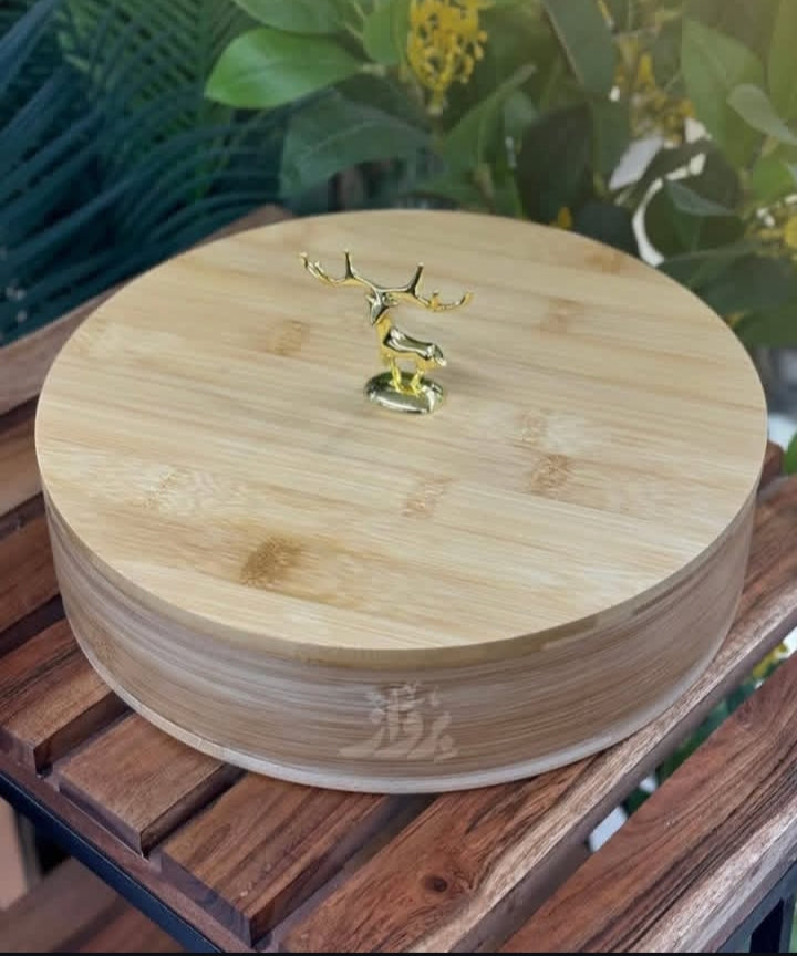 Oubahas™  - Renne Gourmet : Boîte de Service Élégante en Bambou