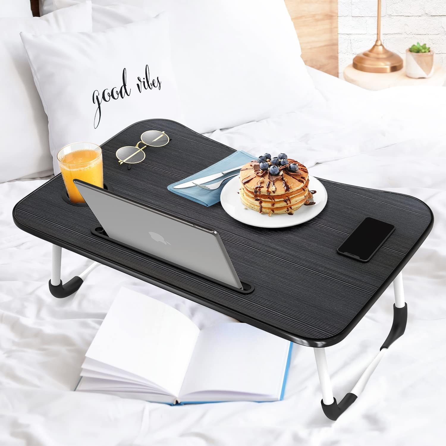 Ouabahas™ - Table Pliante pour Ordinateur Portable - Parfaite pour le Lit et le Canapé