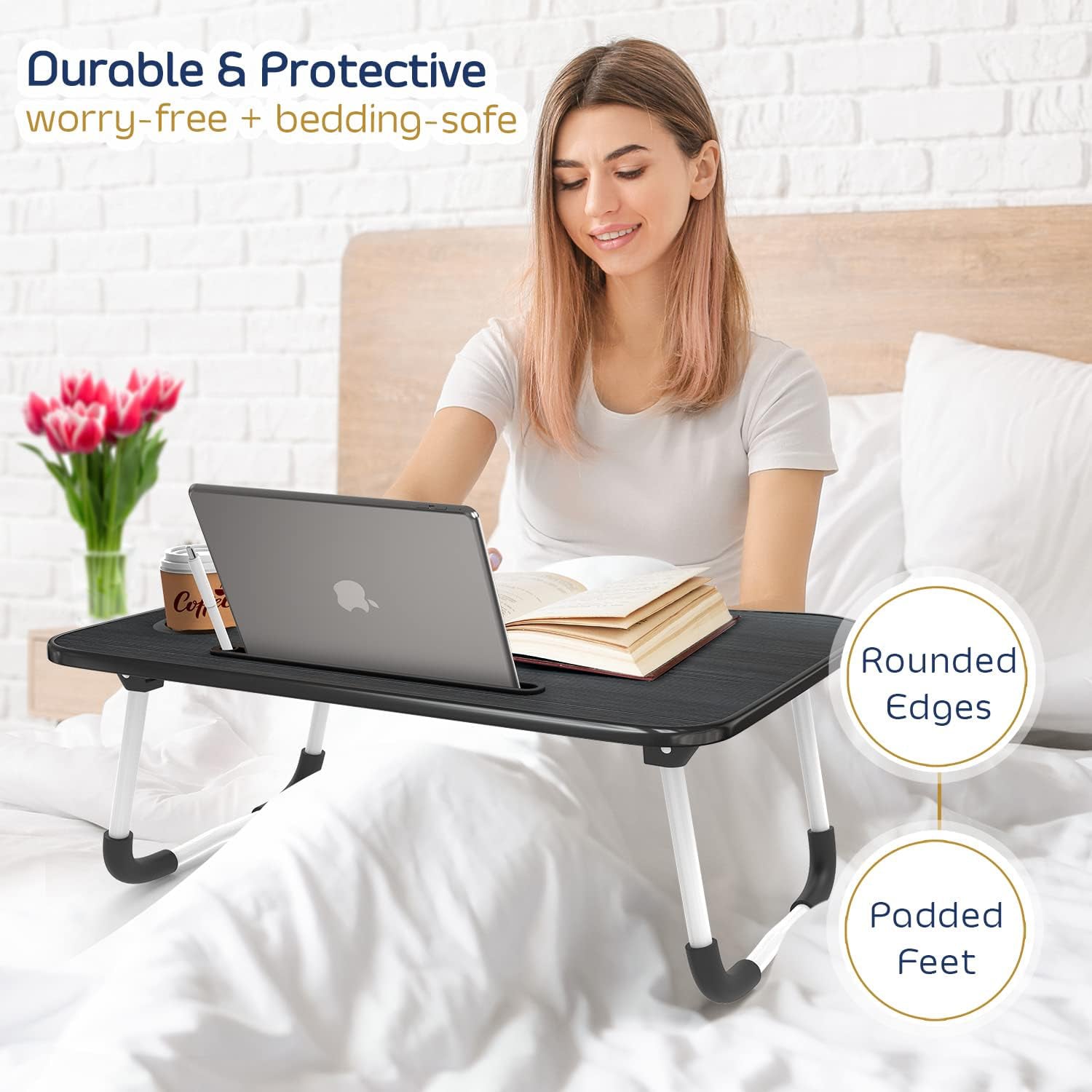 Ouabahas™ - Table Pliante pour Ordinateur Portable - Parfaite pour le Lit et le Canapé