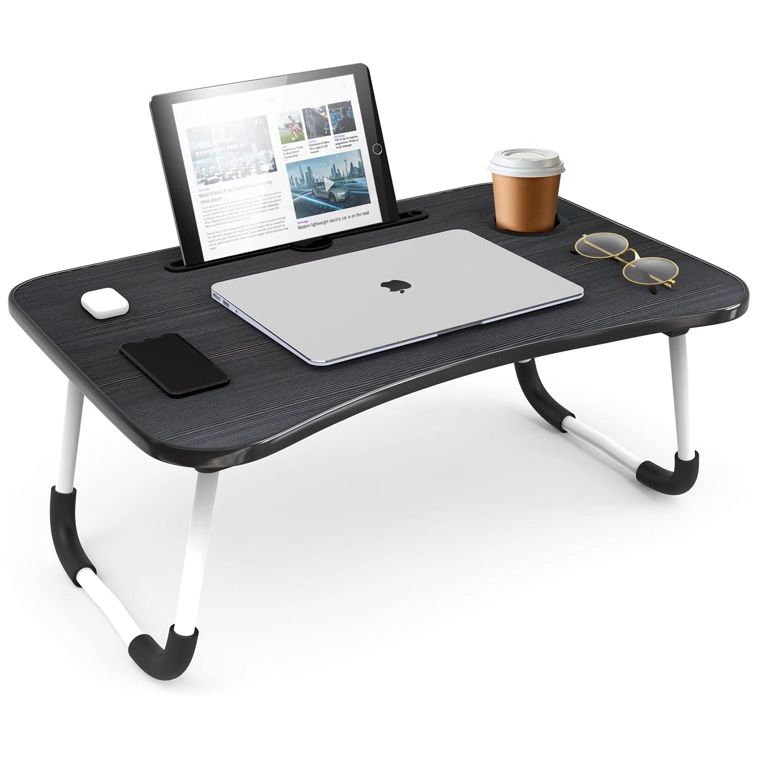 Ouabahas™ - Table Pliante pour Ordinateur Portable - Parfaite pour le Lit et le Canapé