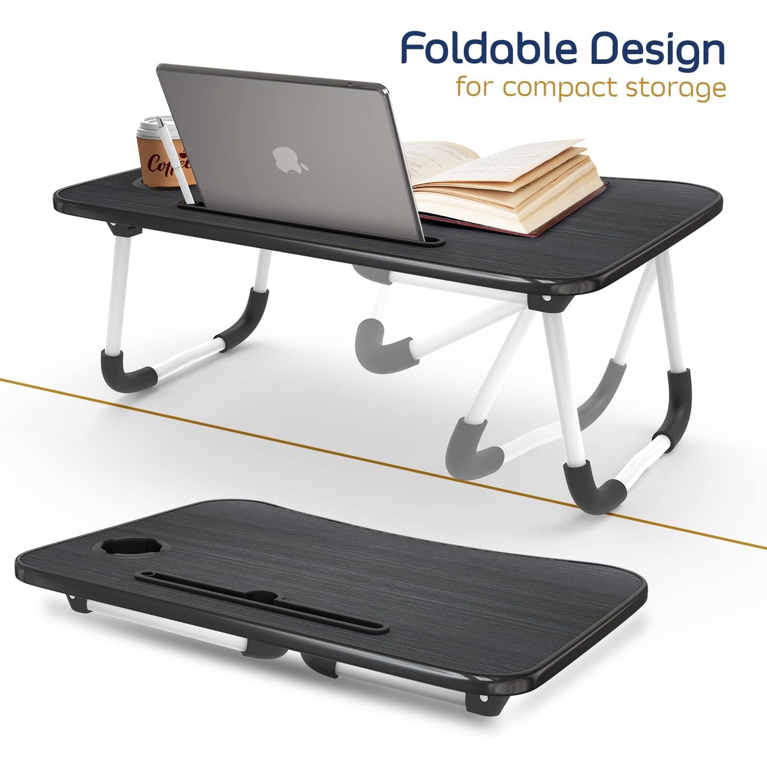 Ouabahas™ - Table Pliante pour Ordinateur Portable - Parfaite pour le Lit et le Canapé