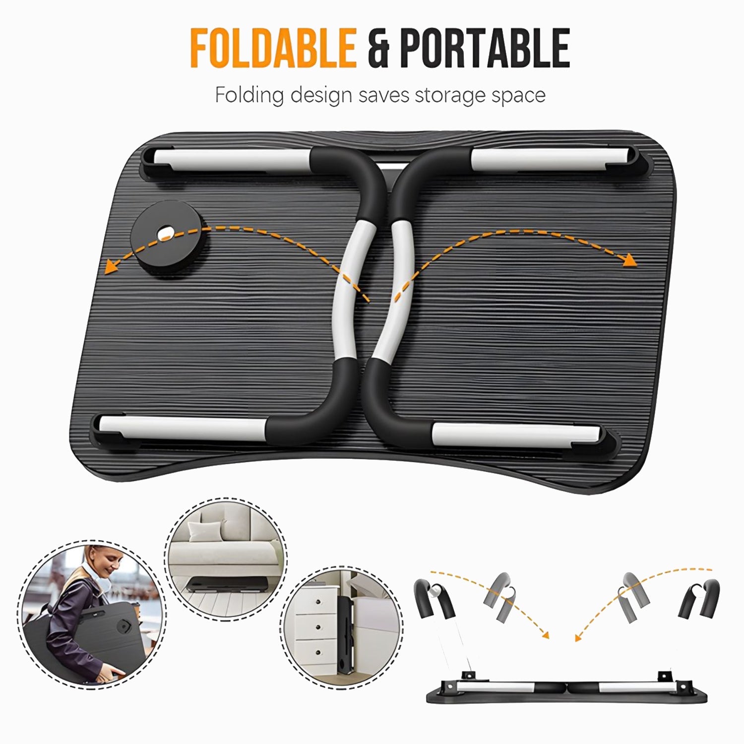 Ouabahas™ - Table Pliante pour Ordinateur Portable - Parfaite pour le Lit et le Canapé