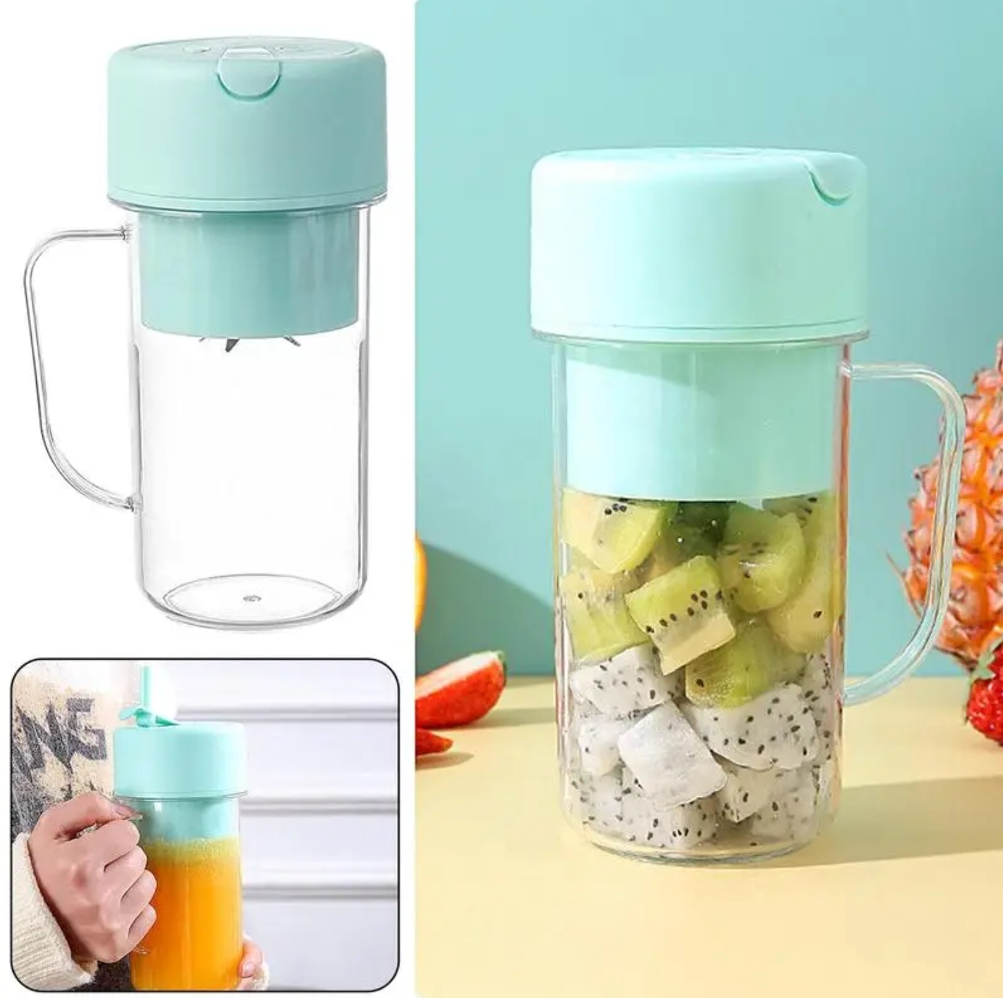 Ouabahas™ - Mixeur Portable Rechargeable : Smoothies et Jus Frais en Un Clin d'Œil