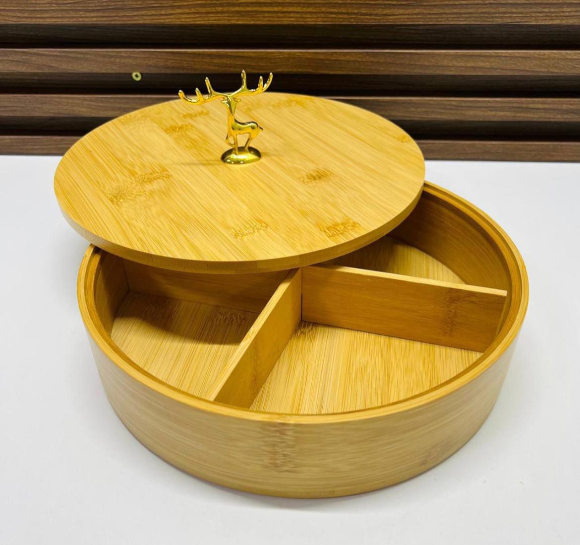 Oubahas™  - Renne Gourmet : Boîte de Service Élégante en Bambou