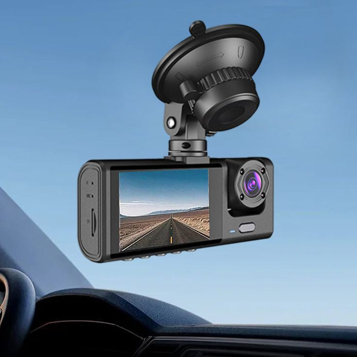 Ouabahas™ - SecureSight 360 : DashCam Haute Définition à 3 Canaux