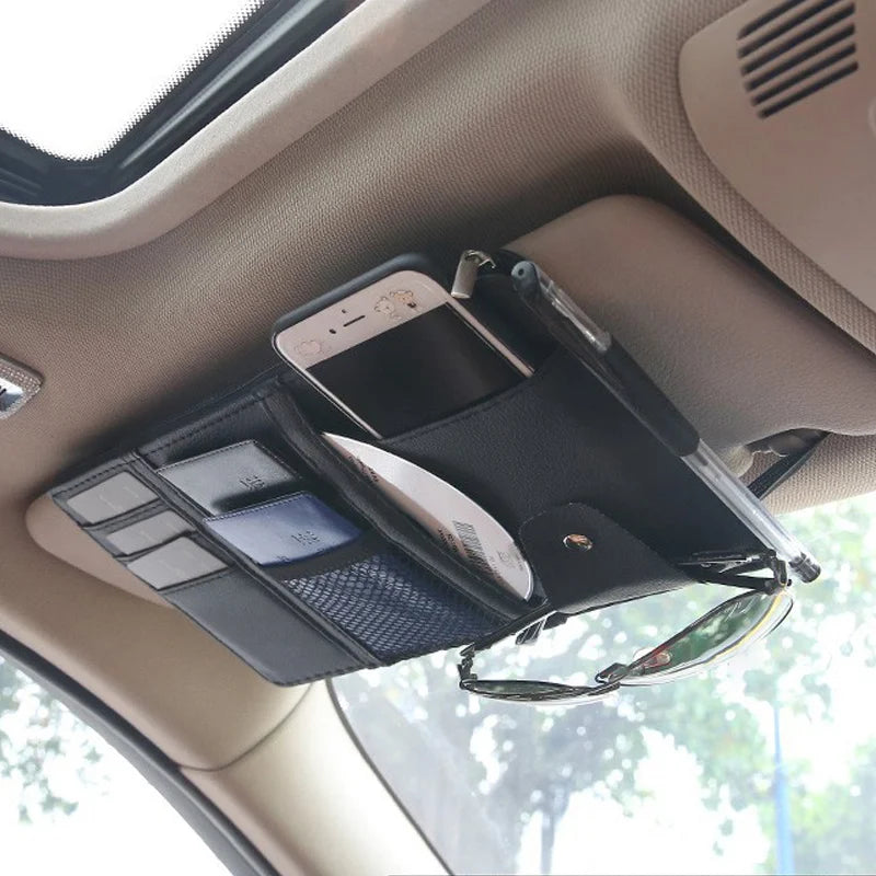 Ouabhas™ - Organisateur de Pare-Soleil pour Voiture l Rangement Pratique et Élégant